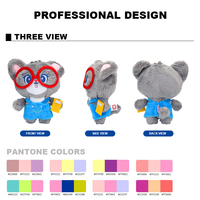 Fournisseurs chinois de jouets en peluche gris chat, jouet en peluche personnalisé, porte-clés en peluche, coton PP, logos personnalisés