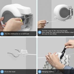 Bobine de vêtements double ligne rétractable ABS pour outils de lavage de <span class=keywords><strong>linge</strong></span> - Product Image 5