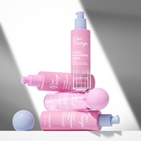 Flacon cosmétique en plastique PET rose de 120 ml, prêt à l'emploi, avec bouchon sphérique et pompe à émulsion