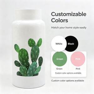 <span class=keywords><strong>Vaso</strong></span> <span class=keywords><strong>da</strong></span> Fiori <span class=keywords><strong>da</strong></span> Tavolo Minimalista in Vetro con Motivo Personalizzabile, Design Rotante a Calibro Largo e Smalto Spesso, a Forma di <span class=keywords><strong>Cactus</strong></span> - Product Image 3