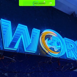Insegna al Neon Personalizzata con <span class=keywords><strong>Lettere</strong></span> a Specchio Infinito 3D LED in Acrilico per Logo Aziendale e <span class=keywords><strong>Arte</strong></span> Negoziale - Product Image 3