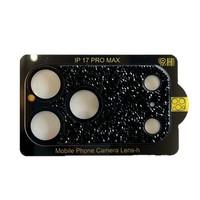 Film de protection d'objectif en verre mat transparent avec strass en forme d'étoile pour caméra iPhone 17 Pro Max