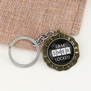 Nuevo Diseño, Llavero Redondo Negro con la Frase 'I AM SHER LOCKED' del Programa de TV 'Sherlock <span class=keywords><strong>Holmes</strong></span>', para Fans - Product Image 2