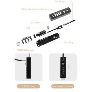 Candado de seguridad <span class=keywords><strong>para</strong></span> bicicleta, candado de Cable de combinación reiniciable de 4 dígitos <span class=keywords><strong>para</strong></span> bicicleta de montaña, candado cuádruple, candado <span class=keywords><strong>antirrobo</strong></span> <span class=keywords><strong>para</strong></span> motocicleta - Product Image 3