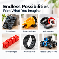 Filament d'imprimante 3D TPU95A, souple et flexible, tolérance de ±0,02 mm, résistant à l'usure pour l'impression 3D FDM, pièces fonctionnelles flexibles