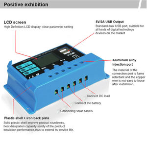 ตัวควบคุมการชาร์จแผงโซลาร์เซลล์ DEMUDA แบบ PWM 12 โวลต์ 12v 24V 10A 20A 30A 2 พอร์ต USB สำหรับระบบแผงโซลาร์เซลล์ - Product Image 5