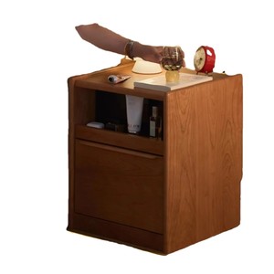 Table de chevet Hongyang Lian en bois de cerisier massif, 28 cm, mini-meuble de rangement pour chambre à coucher, style nordique - Product Image 5
