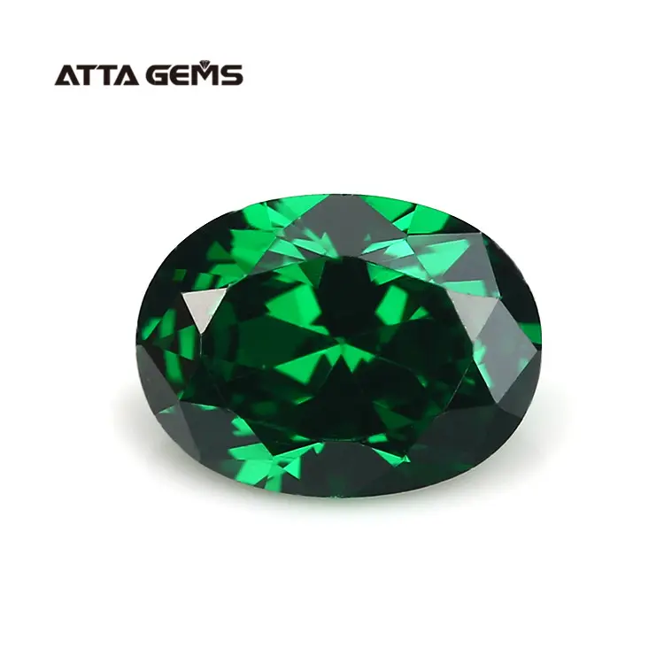 Recomendar Forma Oval 6mm I Cor Verde CZ Solto Pedra Gemas Sintéticas Preço Cubic Zirconia Para Jóias