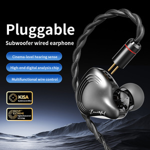 Auriculares I HIFGaming, intrauditivos con cable, cable plateado, controlador dinámico, monitoreo de alta resolución, desmontables, mismo estilo que Misound. - Product Image 3