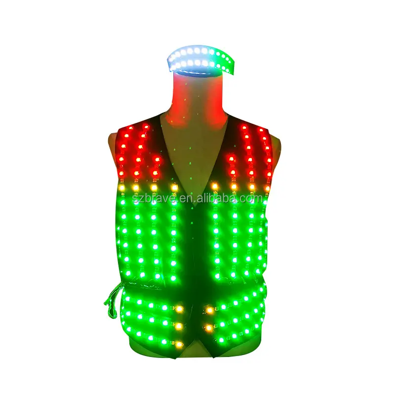 Bar Led Lichtgevende Feest Avondjack Kleurrijke Led-Up Podiumkleding Danskleding Evenement Led Verlichte Kleding