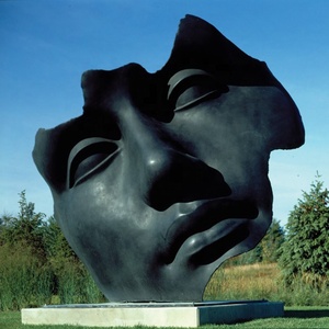<span class=keywords><strong>Sculpture</strong></span> d'art métallique abstraite en bronze représentant un <span class=keywords><strong>visage</strong></span> humain pour la décoration extérieure - Product Image 2