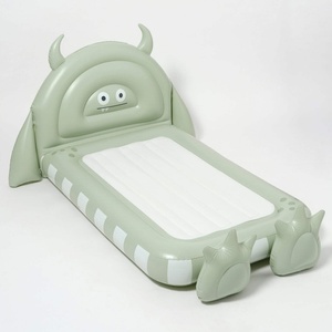 Colchón Inflable de PVC, 185*145*80 CM, Colores Verde y Rosa, para Niños, para Dormir en Interiores, Dormitorio y Campamento al Aire Libre - Product Image 1