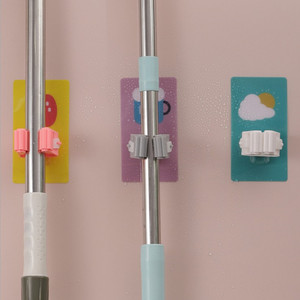 Soporte para fregona sin taladro, gancho extensible, estante para baño, almacenamiento de pared resistente y sin dejar rastro, clip para fregona de alta resistencia - Product Image 4