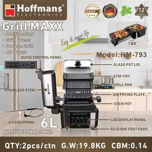 Friteuse à <span class=keywords><strong>air</strong></span> Hoffmans 6L 3000W 220V avec gril et température réglable 180° °   Double Grill MultiCooker avec écran LED, marmite domestique, Afrique de l'Ouest - Product Image 3