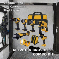 Kit combiné sans fil OEM Milw Series 18V Lithium-Ion Brushless avec batteries 5.0Ah, sacs à outils et clés réglables (ensembles personnalisables)