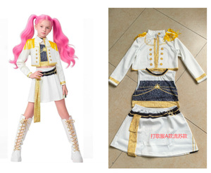 Yubon K-Pop rumi Zoey Mira ชุดคอสเพลย์ปีศาจล่า3D สำหรับเด็กผู้หญิงฮาโลวีนบนเวทีพิมพ์ลายรูปแบบการเล่นบทบาท - Product Image 3