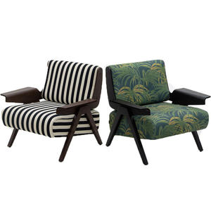 Minimalist Mid-Century Style Single Sofa <b>Chair</b> Zebra Design Solid Wood for Home Furniture Living Room <b>Balcony</b> Lazy Leisure <b>Chair</b> - Product Image 4