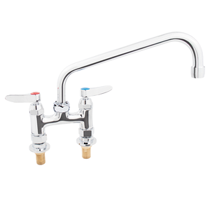 Robinet de cuisine moderne en laiton chromé, double poignée, bec pivotant à débit élevé, installation facile - Product Image 1