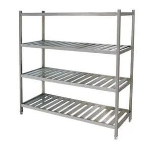 VICTORY KITCHEN Venta caliente 201 304 Estante de diamante de acero inoxidable con 4 estantes para almacenamiento y colocación de cocina de restaurante - Product Image 4