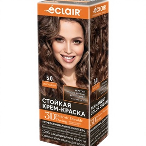 Crema de Coloración Capilar Permanente 3D Eclair EC02 - Fácil Aplicación para Todo Tipo de Cabello, Uso Profesional - Product Image 1