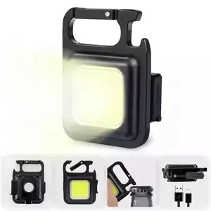 Rechargeable 4 Light Modes Portable Pocket Multifunctional Portable Emergency Outdoor Mini Flashlight Led Keychain Light