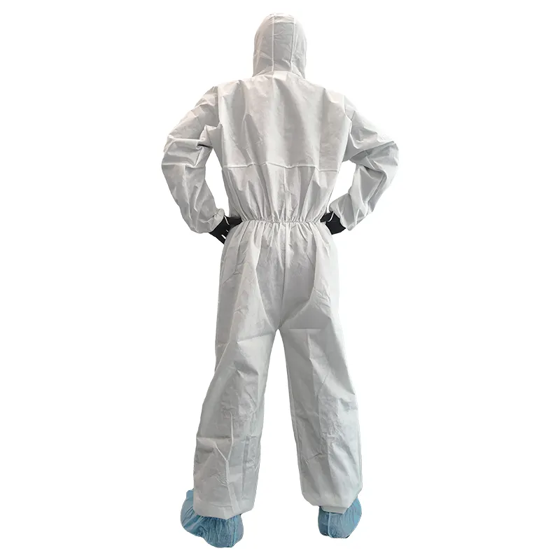 In Stock Coveralls EU US Size Type 5/6 Disposable PPE Coverall Suit Non Woven Microporous Protective Coverall