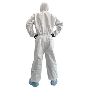 カバーオールEUUSサイズタイプ5/6使い捨てPPEカバーオールスーツ不織布微孔性保護カバーオール