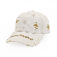 Personalizado 3D Carta Bordado Logo Vintage Moda Algodón Lavado Equipado Desgastado Lavado Deportes Papá Gorras de béisbol Sombrero