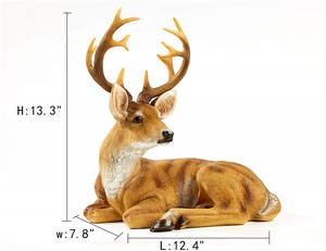 Resina figurine di animali Piccola Buck Statuaria 12 Punto di Resina Statua di Cervo Giardino Che Si Trova Sculture Cabina Figurine di Animali Lodge di Arte - Product Image 2