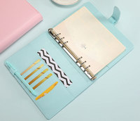 Agenda en cuir PU GF, couleur macaron, format A5 A6, classeur à 6 anneaux, carnet à feuilles mobiles pour la planification au bureau et à l'école