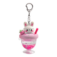Porte-clés en acrylique à paillettes liquides de formes variées, figurine en PVC personnalisable, décoration scintillante, cadeau promotionnel pour fête
