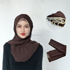 Phụ Nữ Thanh Lịch Của Voan Turban Đầu Kết Thúc Tốt Đẹp Mũ Thoáng Khí Rắn Màu Vuông Hồi Giáo Đầu Chiếc Khăn Cổ Điển Hajibs Thiết Kế - Product Image 1