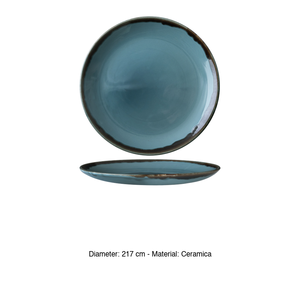 Assiette à dessert Harvest Blue Ø 21,7 cm en céramique décorée à la main Dudson - Product Image 3