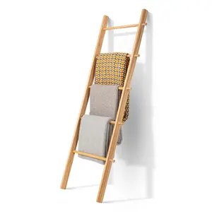 Escalera de manta de madera para dormitorio, escalera de edredón para decoración del hogar, de madera de pino