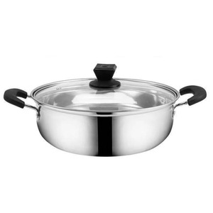 Olla de acero inoxidable de 4.1L-6L compatible con inducción, con tapa de vidrio para cocinar sopa - Product Image 2