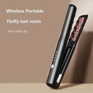 Mini lisseur sans fil rechargeable en contreplaqué, fer à friser portable USB en contreplaqué - Product Image 4