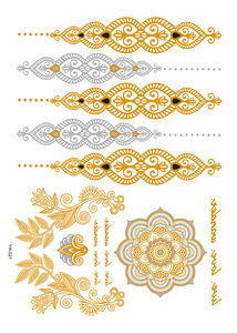 Cosmétique personnalisé Standard Imperméable À La Mode Glamour Femme Nue Body Art Métallique <span class=keywords><strong>Mandala</strong></span> Or Flash <span class=keywords><strong>Tatouage</strong></span> Au Henné - Product Image 2