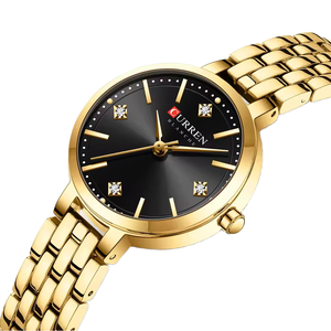 Reloj de Cuarzo Dorado de Moda Deportiva de Lujo para Mujer, Correa de Acero Inoxidable, Resistente al Agua 3BAR - Product Image 1