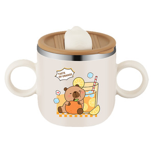 Vaso <span class=keywords><strong>Infantil</strong></span> <span class=keywords><strong>de</strong></span> Acero Inoxidable 316 con Tapa Antiderrames, Vaso para Bebés <span class=keywords><strong>de</strong></span> Jardín <span class=keywords><strong>de</strong></span> Infancia, Vaso para <span class=keywords><strong>Leche</strong></span> con Escala - Product Image 1
