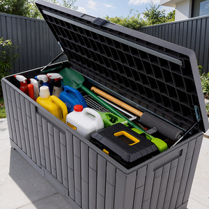 Outdoor Garden <b>Storage</b> <b>Box</b> 115L230L310L380L460L <b>Waterproof</b> Lockable Tool Cabinet Patio Organization Rectangle Shape - Product Image 2