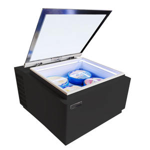 Vitrine de présentation de crèmes glacées commerciale de comptoir, <span class=keywords><strong>avec</strong></span> verre anti-buée, porte automatique, mini-congélateur de table, réfrigérateur à bâtonnets glacés - Product Image 1