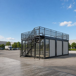 Maison en verre sur mesure à prix d'usine avec terrasse sur le toit, café, boutique ou bureau modulaire préfabriqué à <span class=keywords><strong>vendre</strong></span> - Product Image 3