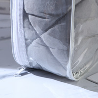 Promotion grande couverture en mousseline de Pvc transparente emballage sac fourre-tout à fermeture éclair literie en Pvc vierge sac fourre-tout avec logo