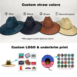 Chapeau de Paille de Plage d'Été Tribal à Motif Polynésien des Îles Océaniques, Chapeau de Sauveteur à Logo Personnalisé - Product Image 2