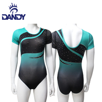 Justaucorps de gymnastique à manches courtes et à imprimé Dandy avec strass pour danser avec votre logo