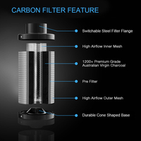 Filtre à air moderne en aluminium hybride à charbon actif pour usage horticole avec intérieur granulaire dans les tentes de culture