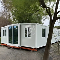 Nouveau produit 2025 Maison préfabriquée extensible de luxe en conteneur de 20 pieds et 40 pieds, panneaux sandwich, construction en acier, bâtiment de bureaux