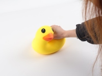 Jouet de décompression en forme de canard souple et extensible, rembourré de farine, en gros, avec boîte de présentation