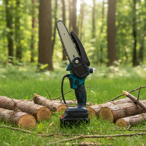 Mini-tronçonneuse électrique sans fil de 6 pouces, sans balais, portative, alimentée par batterie, pour la coupe du bois, l'élagage des arbres et des jardins - Product Image 3