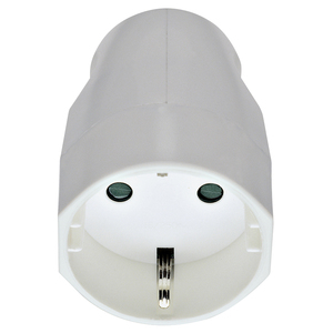 Prise de courant allemande 2P+T 16A blanche avec broche de terre pour connexion électrique - Product Image 1